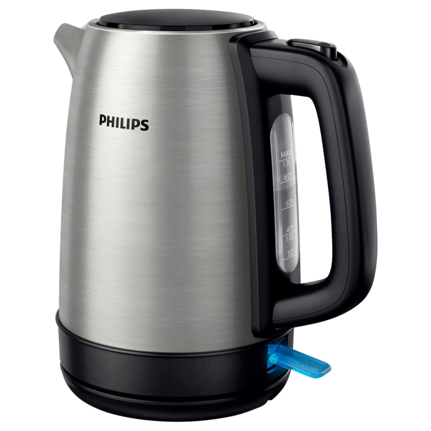 Philips Daily Wasserkocher HD9350/90 Silber/Schwarz 2200W 1,7l